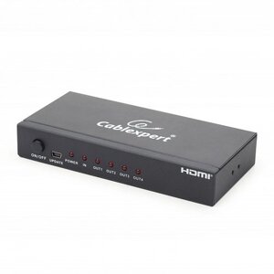 Разветвитель HDMI Cablexpert DSP-4PH4-02, HD19F/4x19F, 1 компьютер =4 монитора, Full-HD, 3D, 1.4v,