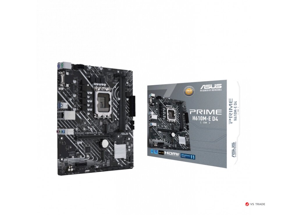 Сист. плата ASUS PRIME H610M-E D4-CSM, H610, 1700, 2xDIMM DDR4, PCI-E x16, PCI-E x1, 2xM. 2, 4xSATA, D-Sub, HDMI, DP, от компании turan - фото 1