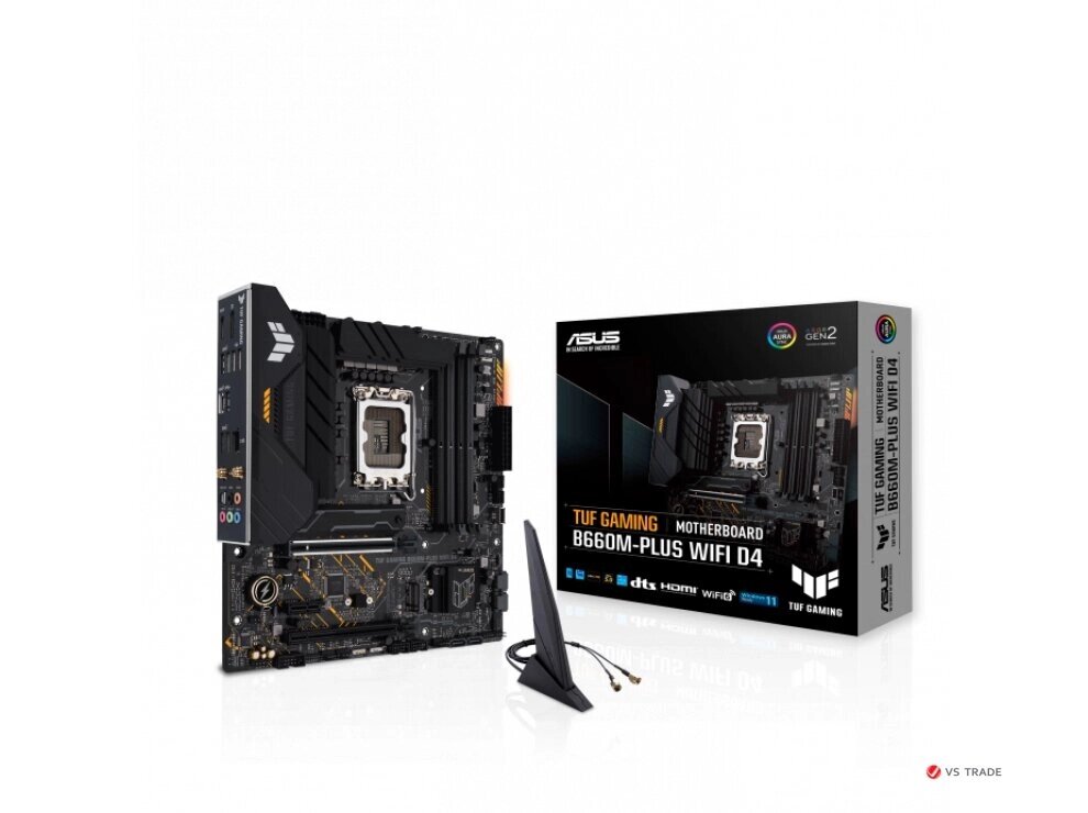 Сист. плата ASUS TUF GAMING B660M-PLUS WIFI D4, B660,1700,4xDIMM DDR4,2xPCI-Ex16,M. 2,4xSATA, HDMI, DP,2,5Gb Ethernet, от компании turan - фото 1