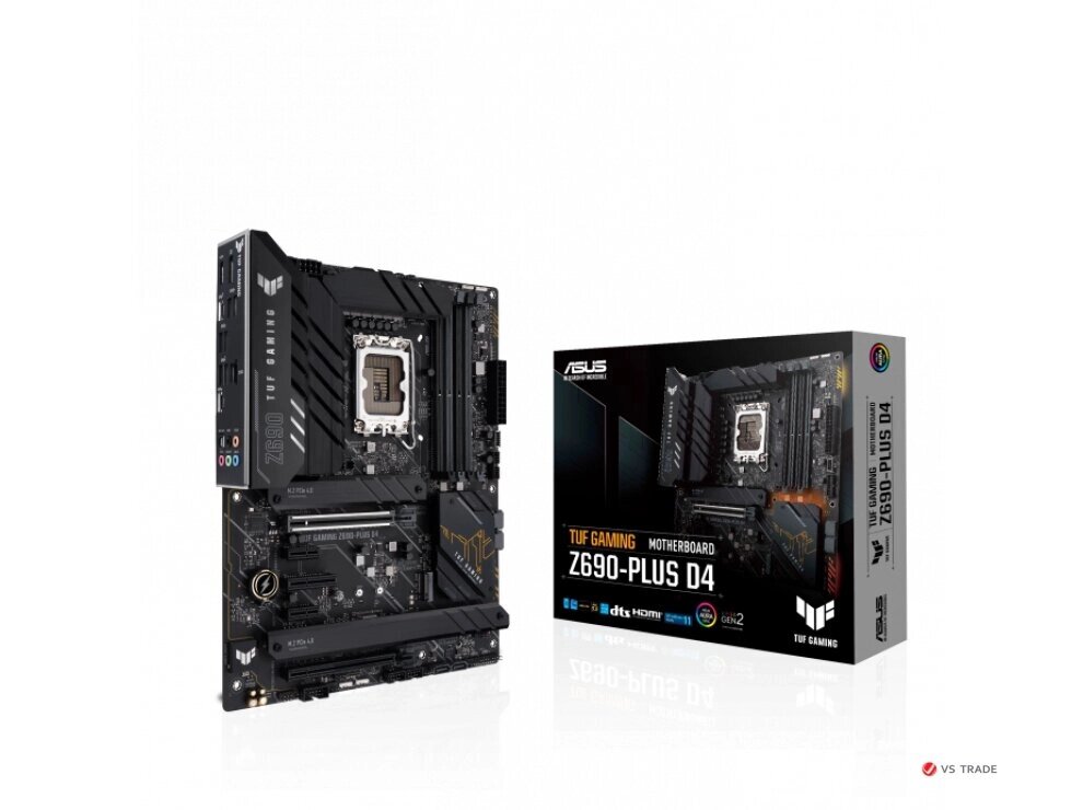 Сист. плата ASUS TUF GAMING Z690-PLUS D4, Z690, 1700, 4xDIMM DDR4, 2xPCI-E x16, 2xPCI-E x1, PCI-Ex4, M. 2, SATA, HDMI от компании turan - фото 1