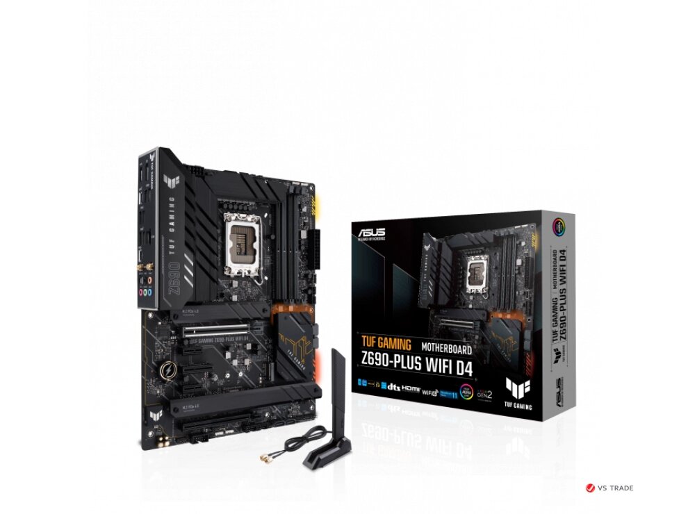 Сист. плата ASUS TUF GAMING Z690-PLUS WIFI,Z690,1700,4xDIMM DDR4,2xPCI-Ex16,2xPCI-Ex1, PCI-Ex4,4xM. 2, SATA, HDMI, от компании turan - фото 1