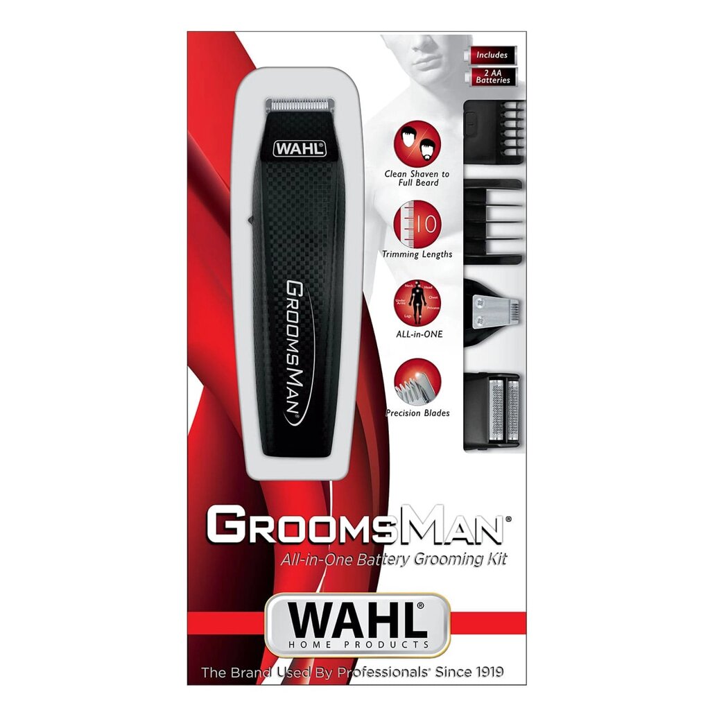 Триммер для усов и бороды Wahl Groomsman All in 1 Trimmer черный от компании turan - фото 1