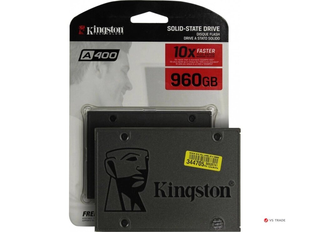 Твердотельный накопитель Kingston SA400S37/960G , 960GB 2.5, Read 500Mb/s, Write 450Mb/s, SATA 6Gb от компании turan - фото 1