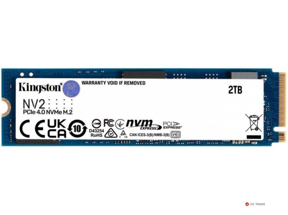 Твердотельный накопитель SSD Kingston NV2 2TB M. 2 2280 NVMe PCIe 4.0, Read Up to 3500, write Up to 2800, SNV2S/2000G от компании turan - фото 1