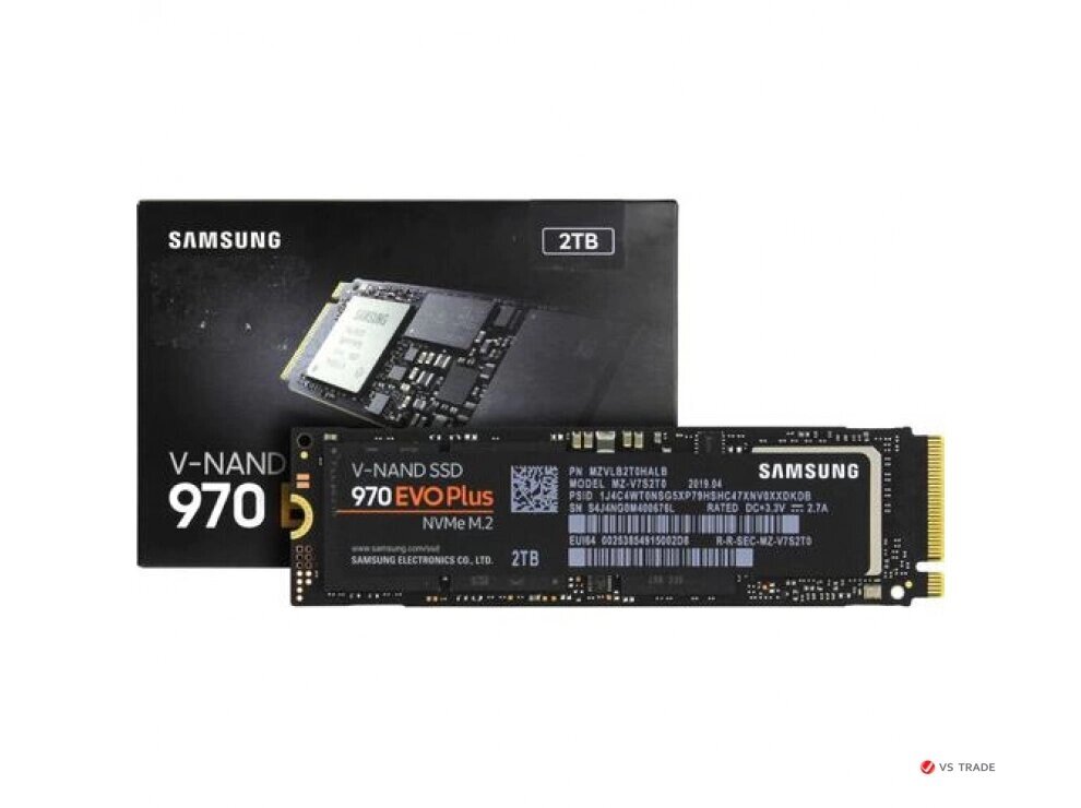 Твердотельный накопитель SSD Samsung 970 EVO Plus [MZ-V7S2T0BW], [2 ТБ, M. 2 2280 PCI-E, чтение: 3500 МБ/с, запись: 3300 от компании turan - фото 1