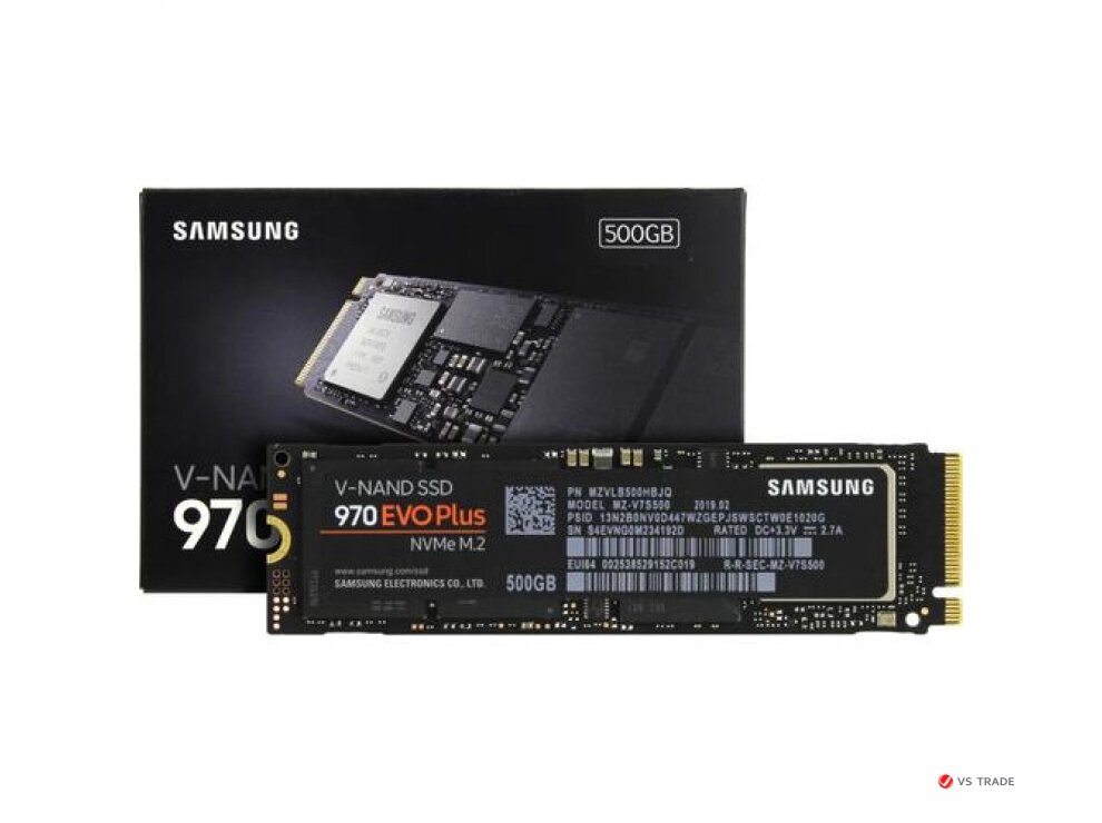 Твердотельный накопитель SSD Samsung 970 EVO PLUS, MZ-V7S500BW, 500 ГБ, M2, NVMe, чтение: 3500 МБ/с, запись: 3300 МБ/с, от компании turan - фото 1