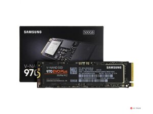 Твердотельный накопитель SSD Samsung 970 EVO PLUS, MZ-V7S500BW, 500 ГБ, M2, NVMe, чтение: 3500 МБ/с, запись: 3300 МБ/с,