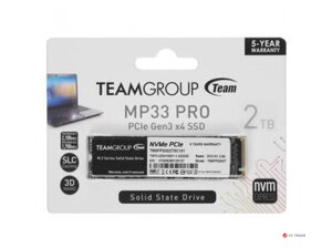 Твердотельный накопитель Team Group MP33 PRO, 2Tb, 2280, PCI-E 3. x x4, чтение - 2100 Мбайт/сек, запись - 1700