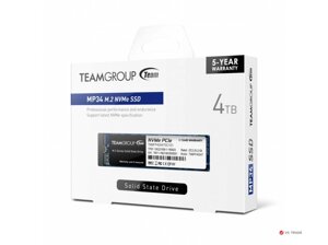 Твердотельный накопитель Team Group MP34, 4Tb, 2280, PCI-E 3. x x4, чтение - 3500 Мбайт/сек, запись - 2900 Мбайт/сек, 3