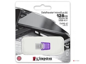 USB flash kingston 128 GB, datatraveler microduo 3C, USB 3.2, type-C, violet, DTDUO3cg3/128GB