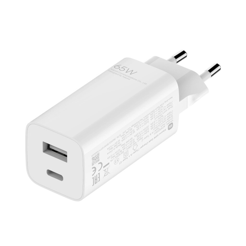 Зарядное устройство Mi 65W GaN Charger (Type-A + Type-C) EU от компании turan - фото 1