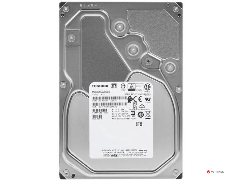 Жесткий диск Toshiba 8Tb, eHDD, 3.5", 7200rpm, 256MB, SATA III 6Gb/s, MG06ACA800E от компании turan - фото 1