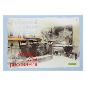Альбом для рисования А4, 40 листов на клею 'Профессиональная серия'обложка картон, блок 150 г/м2, МИКС