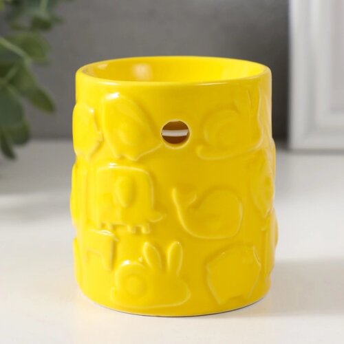 Аромалампа керамика 'Зверята' жёлтая 6,7х6,7х7,5 см