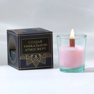 Ароматическая свеча с соевым воском 'Сладости жизни'аромат карамели 6 х 5 х 5 см.