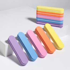 Бафы наждачные для ногтей, двусторонние, 10 шт, 9 x 1,8 x 1,1 см, разноцветные