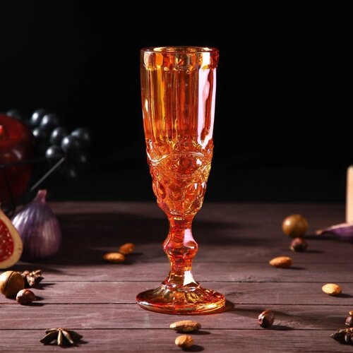 Бокал стеклянный для шампанского Magistro 'Ла-Манш'160 мл, 7x20 см, цвет янтарный