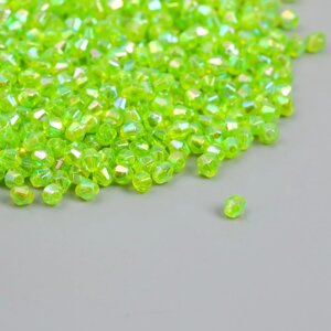 Бусины для творчества пластик 'Ромб-кристалл голография зелень' набор 20 гр 0,4х0,4 см