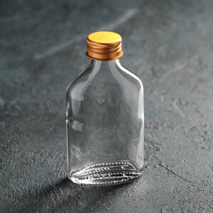 Бутыль стеклянная для соусов и масла с металлической крышкой, 100 мл, 6,5x3x12,5 см