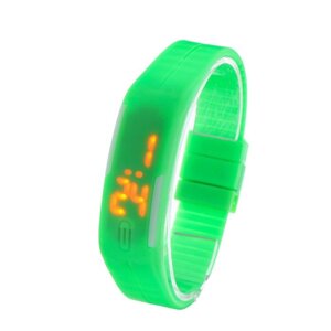 Часы наручные электронные 'Скайер'застежка на магните, l-25 см, светло-зеленые