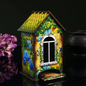 Чайный домик 'Домик с корзинкой цветов'9,8x9,8x17,4 см