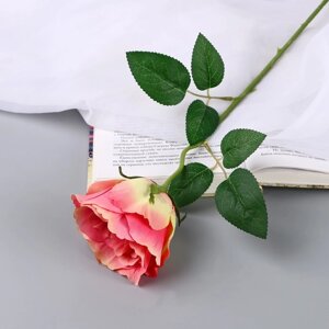 Цветы искусственные 'Роза чайная экстра' d-7 см 44 см, жёлто-розовый
