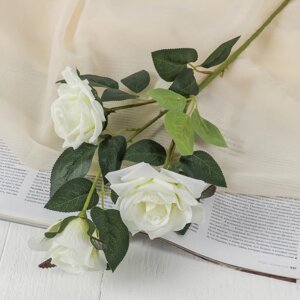 Цветы искусственные 'Роза Фиона' три бутона, 8х70 см, белый