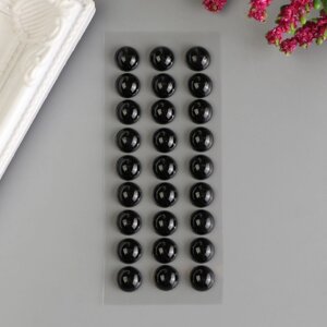 Декоративные наклейки 'Жемчуг' 1 см, 27 шт, чёрный