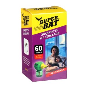 Дополнительный флакон-жидкость от комаров 'SuperBAT'60 ночей, флакон, 45 мл