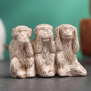 Фигура 'Три обезьяны' слоновая кость, 3х5х2см (комплект из 2 шт.)