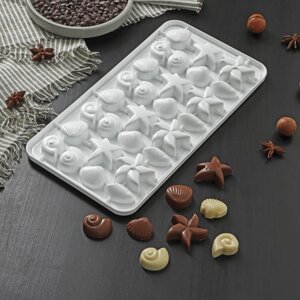 Форма для льда и шоколада 'Морское дно'28x14,5 см, 28 ячеек, цвет МИКС