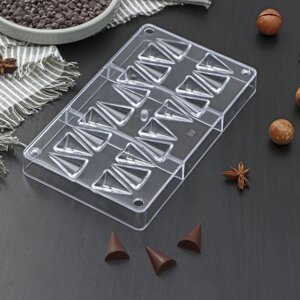 Форма для шоколада и конфет 'Малый конус'20 ячеек, 20x12x2,5 см, ячейка 2x3x1 см