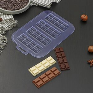 Форма для шоколада и конфет пластиковая 'Батончик 2x4'цвет прозрачный
