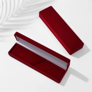 Футляр бархатный под зажим для галстука/кулон 'Прямоугольник классический'16,5x4,5x2,5, цвет красный