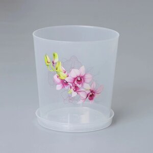 Горшок для орхидей с поддоном, 1,8 л, цвет МИКС
