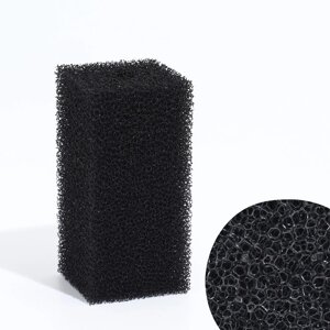 Губка прямоугольная для фильтра 3, ретикулированная 30 PPI, 6 х 6 х 12 см, черная