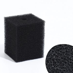 Губка прямоугольная для фильтра 7, ретикулированная 30 PPI, 8 х 8 х 10 см, черная