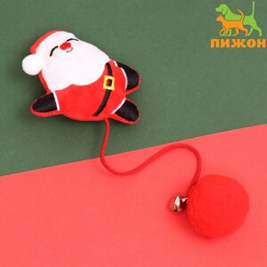 Игрушка-дразнилка для кошек 'Дед мороз'с бубенчиком