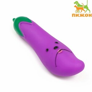 Игрушка пищащая 'Баклажан' для собак, 13,5 см, фиолетовая