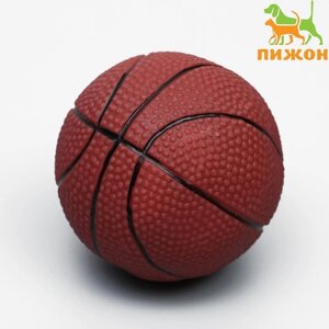 Игрушка пищащая 'Мяч Баскетбол'диаметр 7,5 см, тёмно-коричневая
