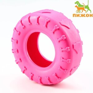 Игрушка жевательная для собак 'Шина' 9 см, розовая