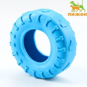 Игрушка жевательная для собак 'Шина' 9 см, синяя