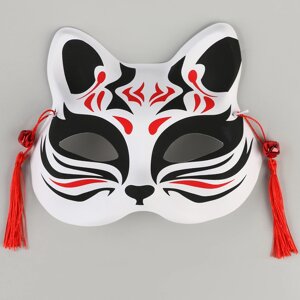 Карнавальная маска 'Кицунэ'цвет чёрно-красный