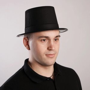 Карнавальная шляпа 'Цилиндр'р-р 56, цвет чёрный