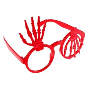 Карнавальные очки 'Руки'цвет красный
