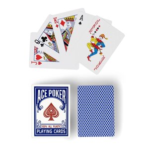 Карты игральные пластиковые 'Ace Poker'30 мкм, 8.8 х 6.3 см, синяя рубашка