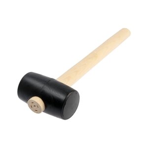 Киянка ЛОМ, деревянная рукоятка, черная резина, 50 мм, 250 г