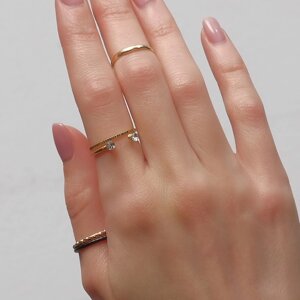 Кольцо набор 5 штук 'Идеальные пальчики' утончённость, цвет белый в чёрно-золотом металле