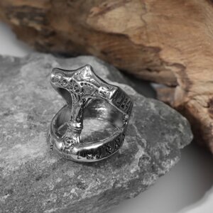 Кольцо 'Тор'цвет чернёное серебро, 21 размер