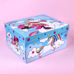 Коробка подарочная складная с крышкой, 31 х 25,5 х 16 'Dreams'Минни и единорог